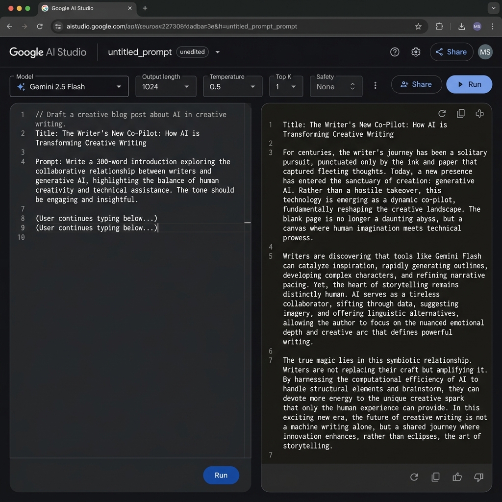 Google AI Studio interface